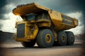 enormous yellow mining truck