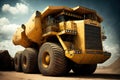 enormous yellow mining truck