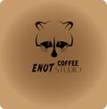 An image of racoon coffee studio Royalty Free Stock Photo