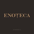 Enoteca logo. Wine store logo. A beautiful lettering, and a corkscrew, like the letter T.