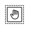 Black line icon for Enough, stop and hand Royalty Free Stock Photo