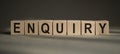 ENQUIRY word made with wooden building blocks. Concept Royalty Free Stock Photo