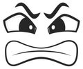 Enraged face comic expression. Cartoon anger emotion Royalty Free Stock Photo