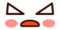 Enraged kawaii face. Rage expression. Angry emoji Royalty Free Stock Photo