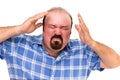 Enraged man wringing his hands Royalty Free Stock Photo