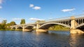 The Enrique Estevan Bridge (Puente Nuevo) on Tormes River in Salamanca, Spain