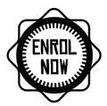 ENROL NOW stamp on white Royalty Free Stock Photo