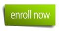 Enroll now green paper sign