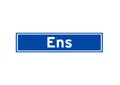 Ens isolated Dutch place name sign. City sign from the Netherlands.