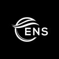 ENS letter logo design on black background. ENS creative circle letter logo concept. ENS letter design.ENS letter logo design on