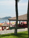 Enseada beach parasol sky Guaruja Sao Paulo Brazil