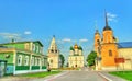 The ensemble of the Cathedral Square at Kolomna Kremlin, Russia Royalty Free Stock Photo