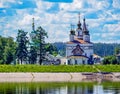 Church on Sukhona river embankment. Veliky Ustyug, Russia.