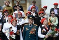 The ensemble of the front song `Search` in the Moscow square at the Bolshoi theater on victory Day