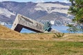 Ensemble-memorial `Small Earth`. Front of nose of warship. Memorial `To Heroes of Great Patriotic War`