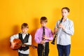 Ensemble of young musical artists, clarinet and dombra