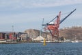Shipping Containers and Panamax Cranes at Ensenada International Terminal