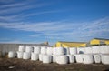 Ensilage in plastic foils Royalty Free Stock Photo