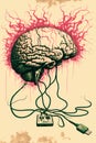 Enslaved by thechnology. Smartphone controling human brain. Mind control, Phone addiction, Brainwashed concept. Generative Ai