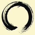 Enso Zen Japanese Circle Brush Sumi-e Shodo Vector Illustration Ink Logo Design Vector Royalty Free Stock Photo