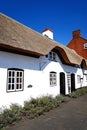 Row of thatched cottages, Kings Bromley. Royalty Free Stock Photo