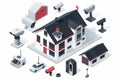 Ensure secure communication with advanced digital technology in home surveillance, utilizing cameras for recording.