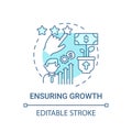 Ensuring growth concept icon
