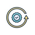 Color illustration icon for Ensuring, assure and establish