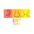 ENT clinic logo template isolated on white background.