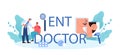 ENT doctor typographic header. Healthcare concept, idea of otorhinolaryngologist