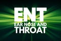 ENT - Ear Nose and Throat acronym, concept background