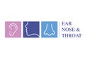 ENT logo template. Head for ear, nose, throat doctor specialists. logo concept. Line vector icon. Editable stroke. Flat linear ill Royalty Free Stock Photo