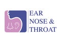 ENT logo template. Head for ear, nose, throat doctor specialists. logo concept. Line vector icon. Editable stroke. Flat linear ill Royalty Free Stock Photo