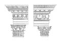 Entablatures from a temple in Baalbek | Antique Architectural Illustrations