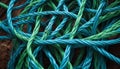 Entangled Blue and Green Cables Royalty Free Stock Photo