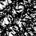 Entangled, squiggly lines. Chaotic abstract monochrome illustrat