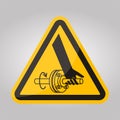 Entanglement Of Hand Rotating Shaft Symbol Sign Isolate On White Background,Vector Illustration EPS.10