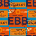 Entebbe airport tag seamless pattern