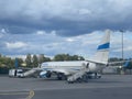 Enter Air plane at WAW Chopin Airport in Warsaw, Poland Royalty Free Stock Photo