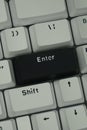 The black enter key on a mechanical keyboard with a monochrome theme Royalty Free Stock Photo