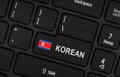 Enter button with flag North Korea - Concept of language