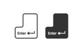 Enter button icon. Computer keyboard button symbol. Sign notebook button vector flat Royalty Free Stock Photo