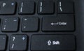 Enter button on laptop keyboard. Enter keyboard key button on a computer. Close up of Enter key of Laptop computer. Royalty Free Stock Photo