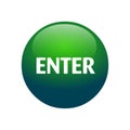 Enter button vector.Green round button