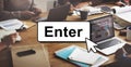 Enter Click Open Load Page Concept Royalty Free Stock Photo