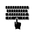 Enter code finger keyboard icon. Computer detailed simple style logo icon vector illustration isolated Royalty Free Stock Photo