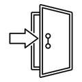 Enter door icon, outline style