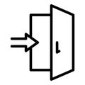 Enter door interface icon, outline style