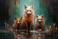 Curious spirit foxes, able to traverse between the spirit and physical realms - Generative AI