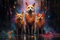 Curious spirit foxes, able to traverse between the spirit and physical realms - Generative AI